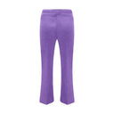 Purple Cotton Casual Pants