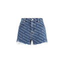 Blue Cotton Bermuda Shorts