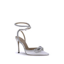 White Silk High Heel Pumps