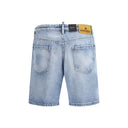 Light Blue Cotton Bermuda Shorts