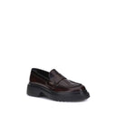 Brown Rubber Platform Loafers