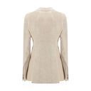Beige Cotton Blazer