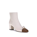 Cream Goatskin Ankle Boots