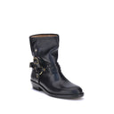 Black Calf Leather Bos Taurus Ankle Boots