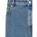 Blue Cotton Straight-Leg Jeans