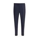 Blue Wool Casual Pants