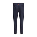 Blue Wool Casual Pants