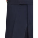 Blue Wool Casual Pants