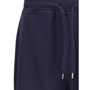 Blue Cotton Casual Pants