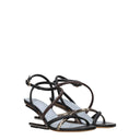 Multicolor Leather Flat Sandals