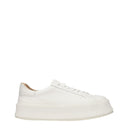 White Leather Platform Sneakers