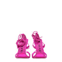 Pink Satin Stiletto Heel Sandals