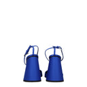 Blue Satin Platform Sandals