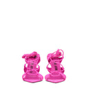 Pink Leather Stiletto Heel Sandals