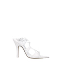 White Leather Stiletto Heel Sandals