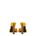 Orange Satin Stiletto Heel Sandals