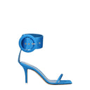 Light Blue Satin Stiletto Heel Sandals