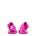 Pink Satin Flat Sandals