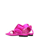 Pink Satin Flat Sandals
