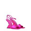 Pink Satin Platform Sandals