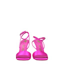 Pink Satin Platform Sandals