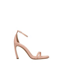 Pink Leather Stiletto Heel Sandals