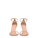Pink Leather Stiletto Heel Sandals