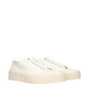 Beige Fabric Low Top Sneakers