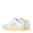 White Leather Low Top Sneakers
