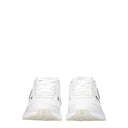 White Fabric Athletic Sneakers