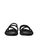 Black Leather Flat Sandals