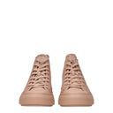 Pink Fabric High Top Sneakers