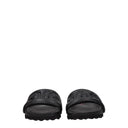 Black Leather Slippers