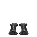 Black Leather Stiletto Heel Sandals