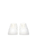 White Leather Low Top Sneakers