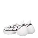 White Fabric Low Top Sneakers