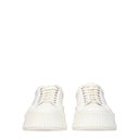 White Fabric Platform Sneakers