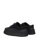 Black Fabric Chunky Sneakers