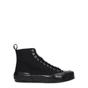 Black Fabric High Top Sneakers