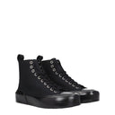 Black Fabric High Top Sneakers