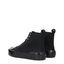 Black Fabric High Top Sneakers