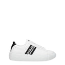 White Leather Low Top Sneakers
