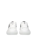 White Leather Low Top Sneakers