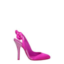 Pink Satin Stiletto Heel Sandals