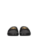 Black Leather Slippers