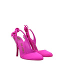Pink Satin Stiletto Heel Sandals