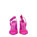 Pink Satin Stiletto Heel Sandals