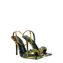 Multicolor Leather Stiletto Heel Sandals