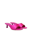 Pink Satin Stiletto Heel Sandals