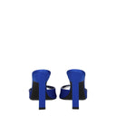 Blue Satin Stiletto Heel Sandals